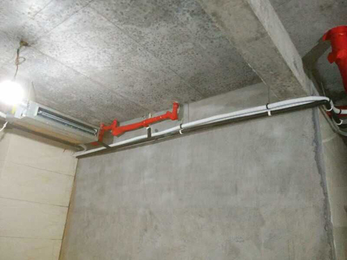 萧山新街自建房空调管路施工