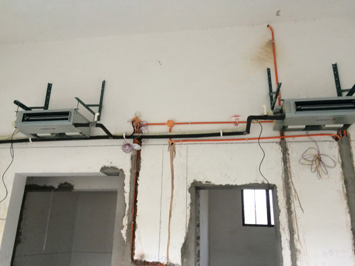 九龙大道自建住宅中央空调阶段施工