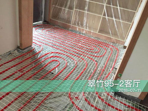 天乐云都翠竹苑排屋地暖隐蔽工程