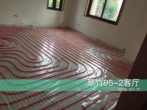 天乐云都翠竹苑排屋地暖施工记录
