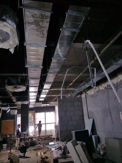 梅地亚宾馆新风系统施工现场