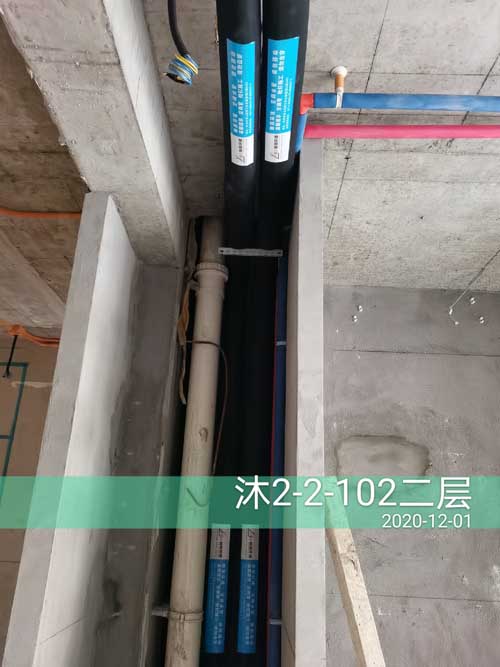 杭州融信沐澜叠排中央空调除湿工程施工