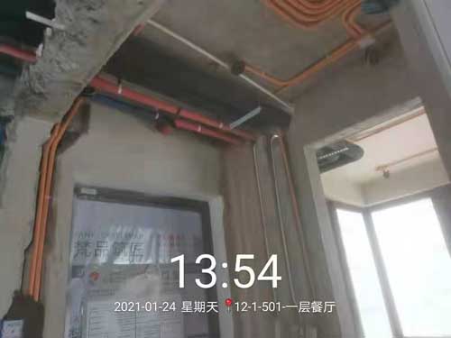 杭州融信沐澜叠排中央空调新风施工