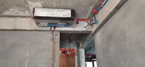 钱塘大观住宅水空调隐蔽管路施工