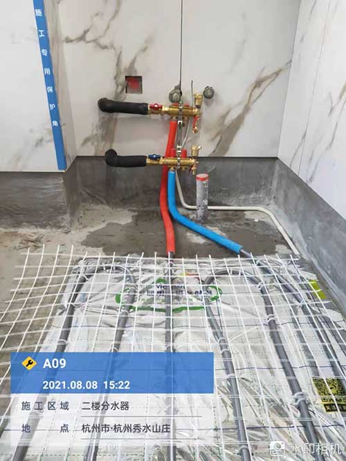 杭州富阳别墅地暖工程施工现场