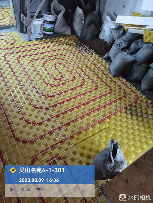 吴山名苑地暖工程现场