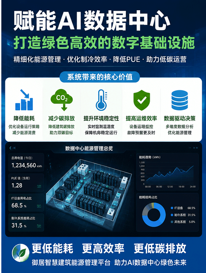AI数据中心能源管理系统｜绿色数据中心制冷优化与低PUE解决方案