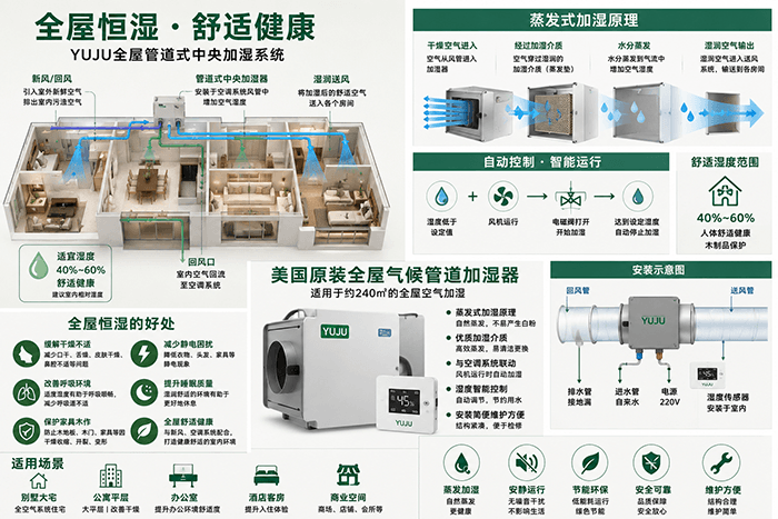YUJU全屋管道式中央加湿系统